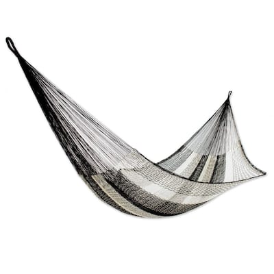 NOVICA Hammock, 'Night Stripes' - Single (Mexico)