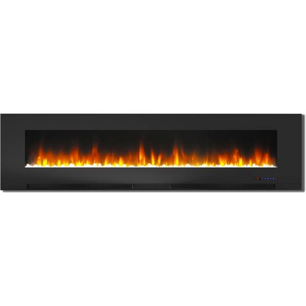 Shop Cambridge 78 In Wall Mount Electric Fireplace In Black With