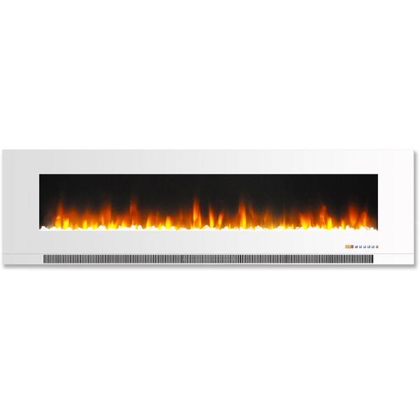 Shop Cambridge 60 In Wall Mount Electric Fireplace In White With