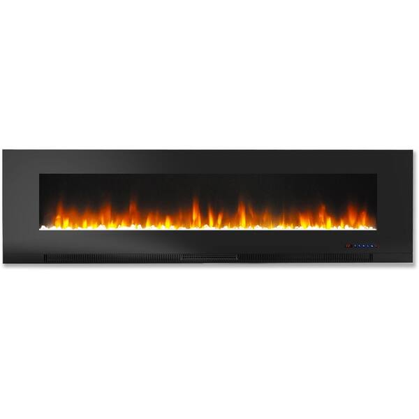 Shop Cambridge 60 In Wall Mount Electric Fireplace In Black With
