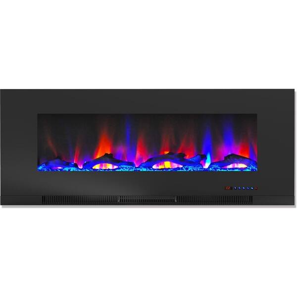 Shop Cambridge 50 In Wall Mount Electric Fireplace In Black With