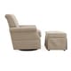 preview thumbnail 4 of 9, Handy Living Taupe-grey Linen Swivel Glider Square-back Armchair and Ottoman