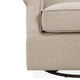 preview thumbnail 8 of 9, Handy Living Taupe-grey Linen Swivel Glider Square-back Armchair and Ottoman