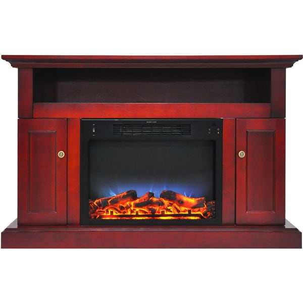 Cambridge CAM5021-2CHRLED Sorrento Electric Fireplace with Multi-Color LED Insert and 47 In. Entertainment Stand in Cherry