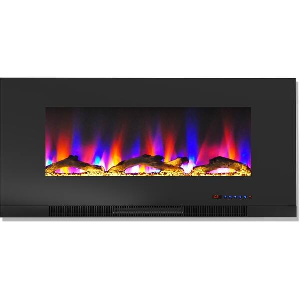 Shop Cambridge 42 In Wall Mount Electric Fireplace In Black With