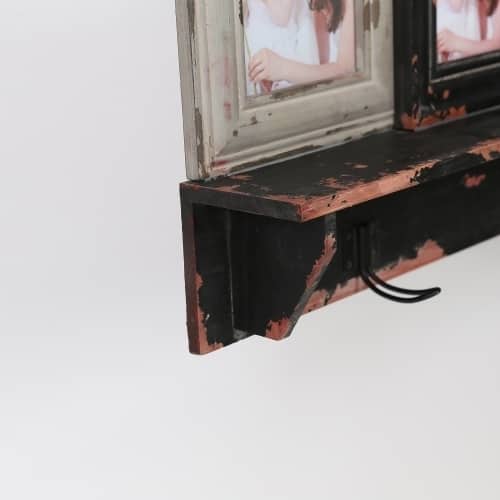 Four Collage Picture Frames with Wood Shelf
