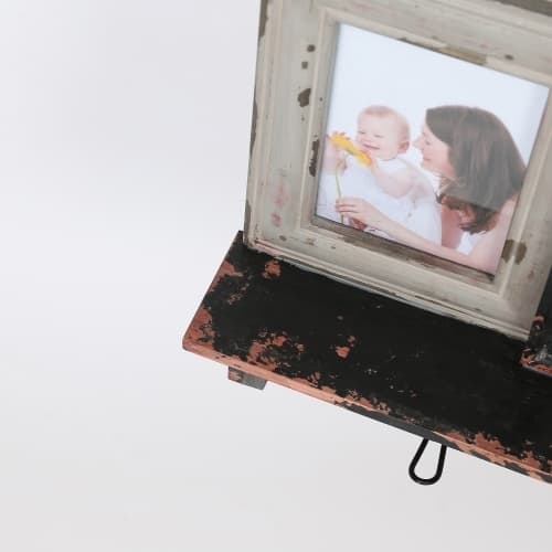 Four Collage Picture Frames with Wood Shelf