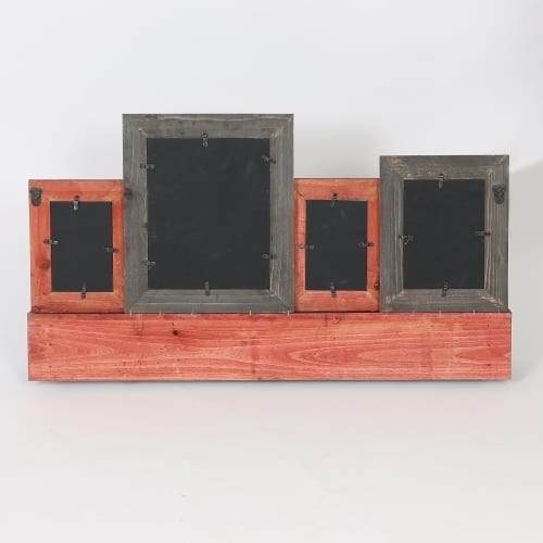 Four Collage Picture Frames with Wood Shelf