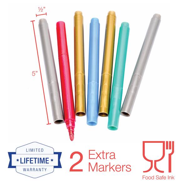 Epare Wine Glass Markers - 7 pack Erasable Metallic Ink Pen - Bed Bath &  Beyond - 18680509