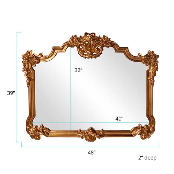 Allan Andrews Avondale Bright Gold Leaf Resin Wall Mirror