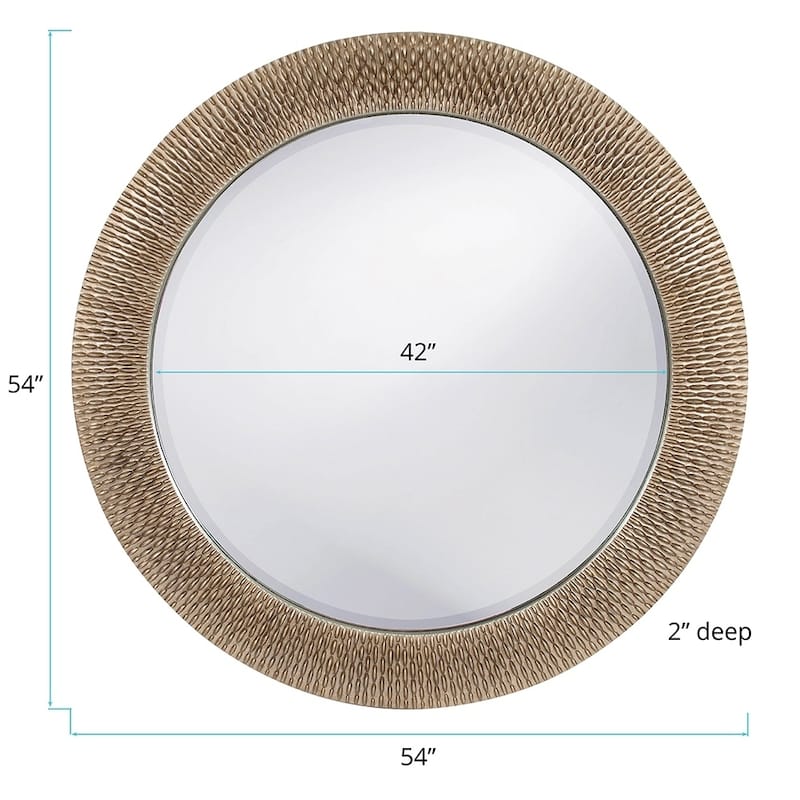 Allan Andrews Bergman Champagne Gold Large Round Mirror - 54"