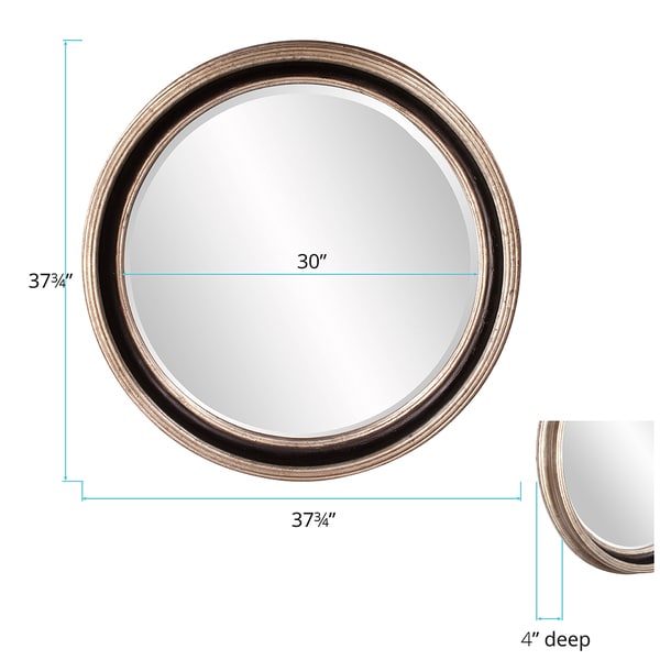 Allan Andrews Cole Champagne Resin Round Wall Mirror