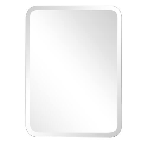 Porch & Den Steel Frameless Oblong Mirror - Silver
