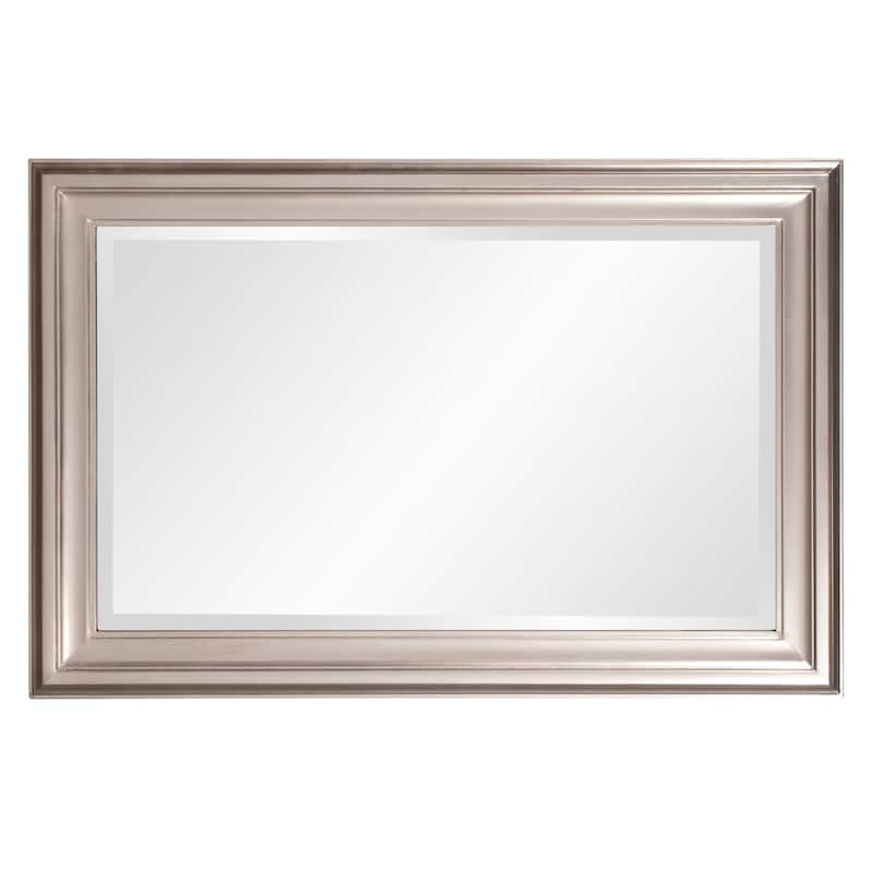 Allan Andrews George Brushed Nickel Beveled Rectangle Wall Mirror