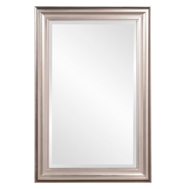 Allan Andrews George Brushed Nickel Beveled Rectangle Wall Mirror