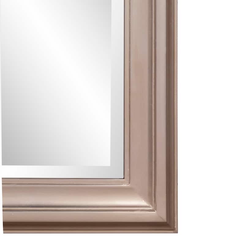 Allan Andrews George Brushed Nickel Beveled Rectangle Wall Mirror