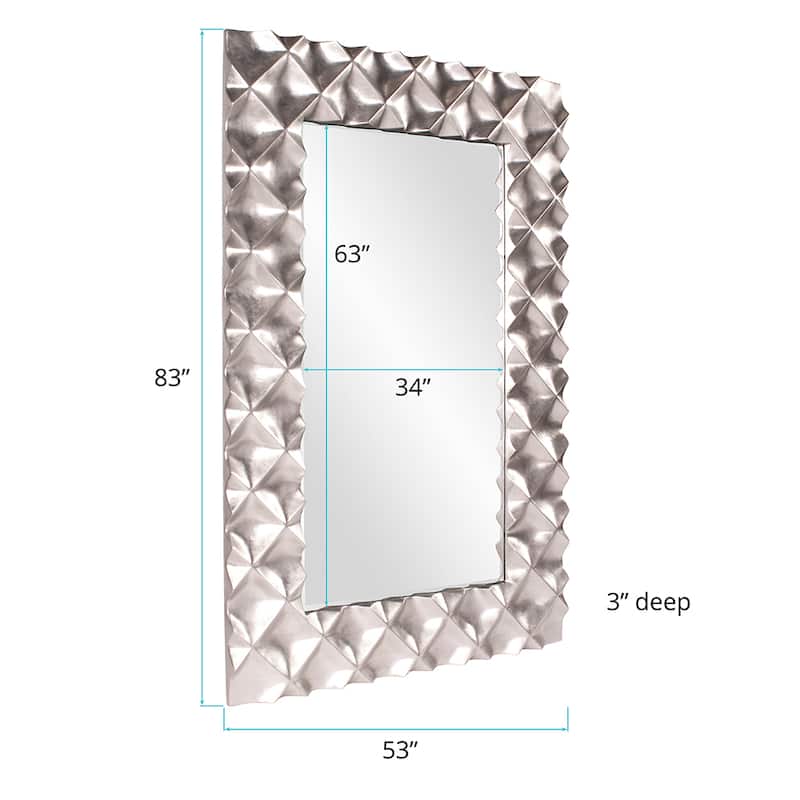 Allan Andrews Krystal Wall Mirror in Silver with Wood Frame