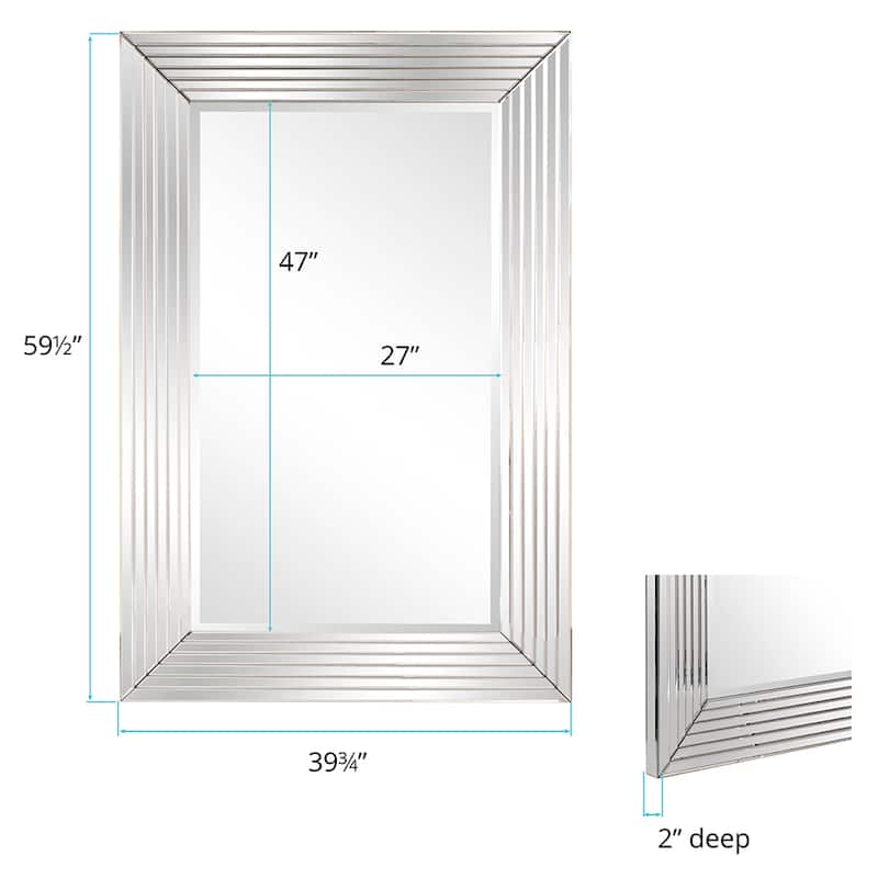 Allan Andrews Lenox Clear Glass Stepped Mirror - 39.3/4" x 59.1/2" x 2"
