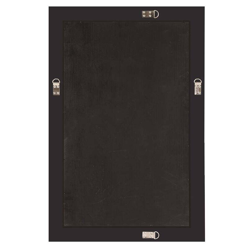 Allan Andrews Warm Silver Rectangular Beaded Texture Wood Framed Wall Mirror - 36"H x 24"W