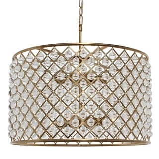 Cassiel Drum Crystal Chandelier - N/A (Brass) - Chandeliers For Bedrooms by Overstock.com