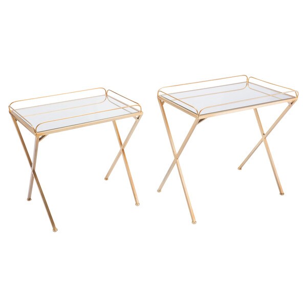 Opposite Set Of 2 Tables Gold - Overstock - 18683898