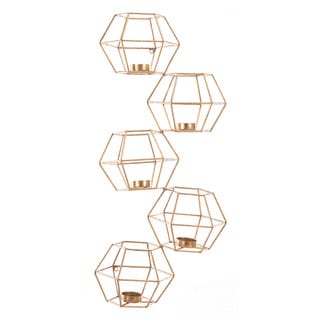 Set Of 5 Wall Candle Holder Gold