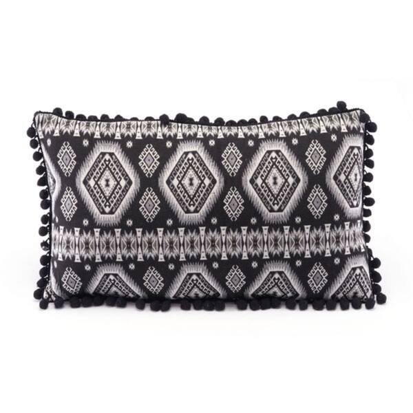 Porch & Den Black and White Tribal Pattern Throw Pillow Overstock
