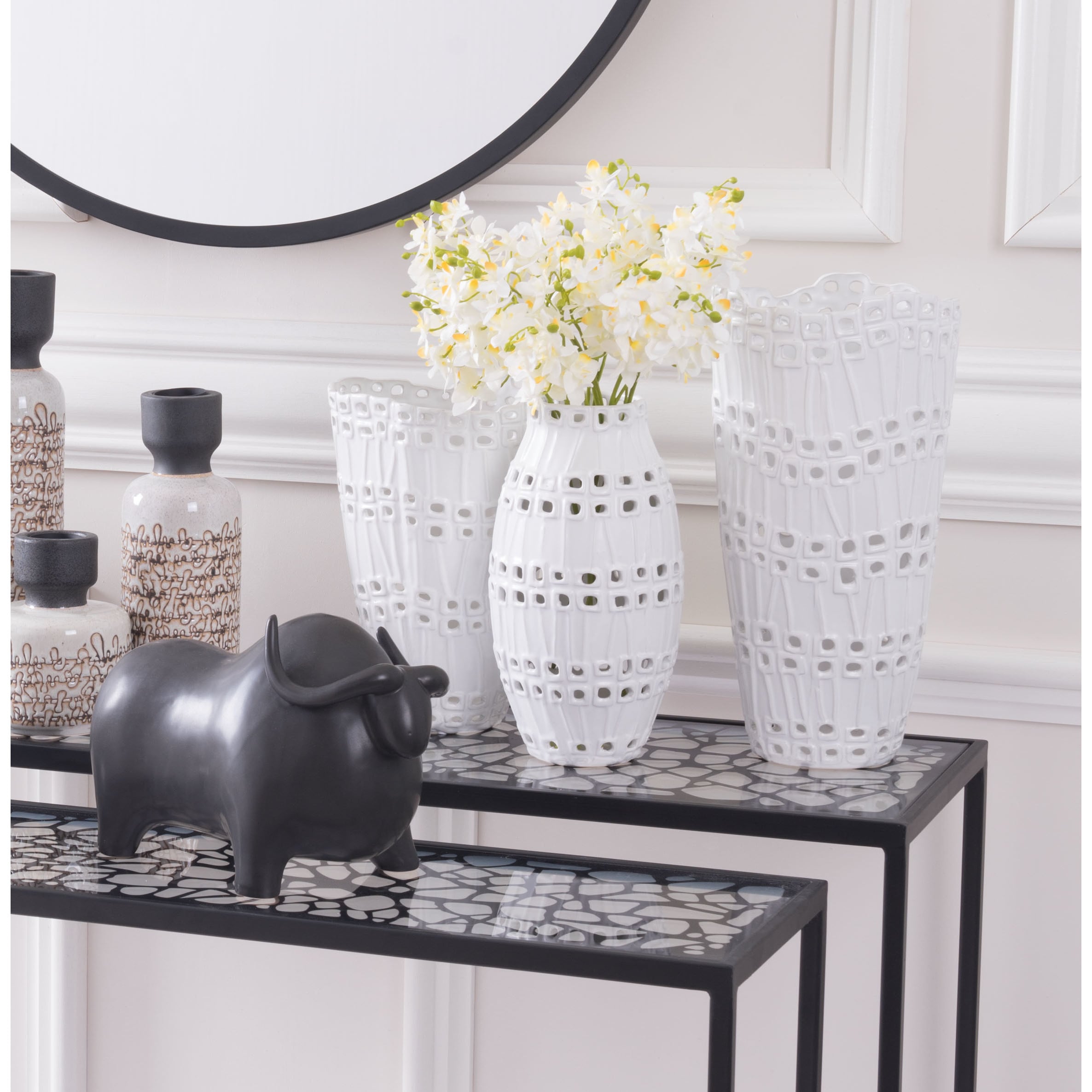 Shop Cal Tall Vase White On Sale Overstock 18685092