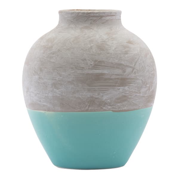 Shop Carson Carrington Large Gray Teal Vase Free Shipping On