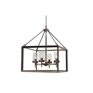 Capri 4-Light Kitchen Foyer Pendant Chandelier (Copper - Antiqued) - Chandeliers For Bedrooms by Overstock.com