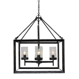 Capri 4-Light Kitchen Foyer Pendant Chandelier (Silver - Antiqued) - Chandeliers For Bedrooms by Overstock.com