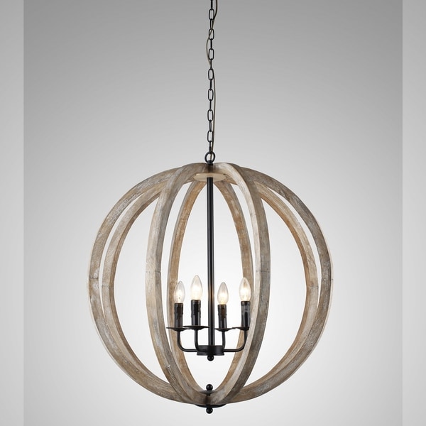 Y Decor Capoli 4 Light Wooden Orb Chandelier In Neutral Finish Y Decor Capoli 4 Light Wooden Orb Chandelier In Neutral Finish