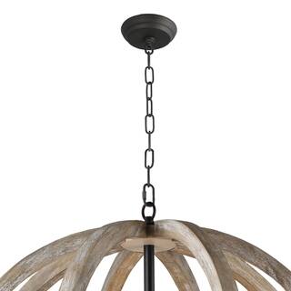 Y-Decor Capoli 4 Light Wooden Orb Chandelier in Neutral Finish - Chandeliers For Bedrooms by Overstock.com