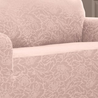 Pink Sofa Couch Slipcovers Online At Our Best Stretch Sensations Fl Sofa Slipcover