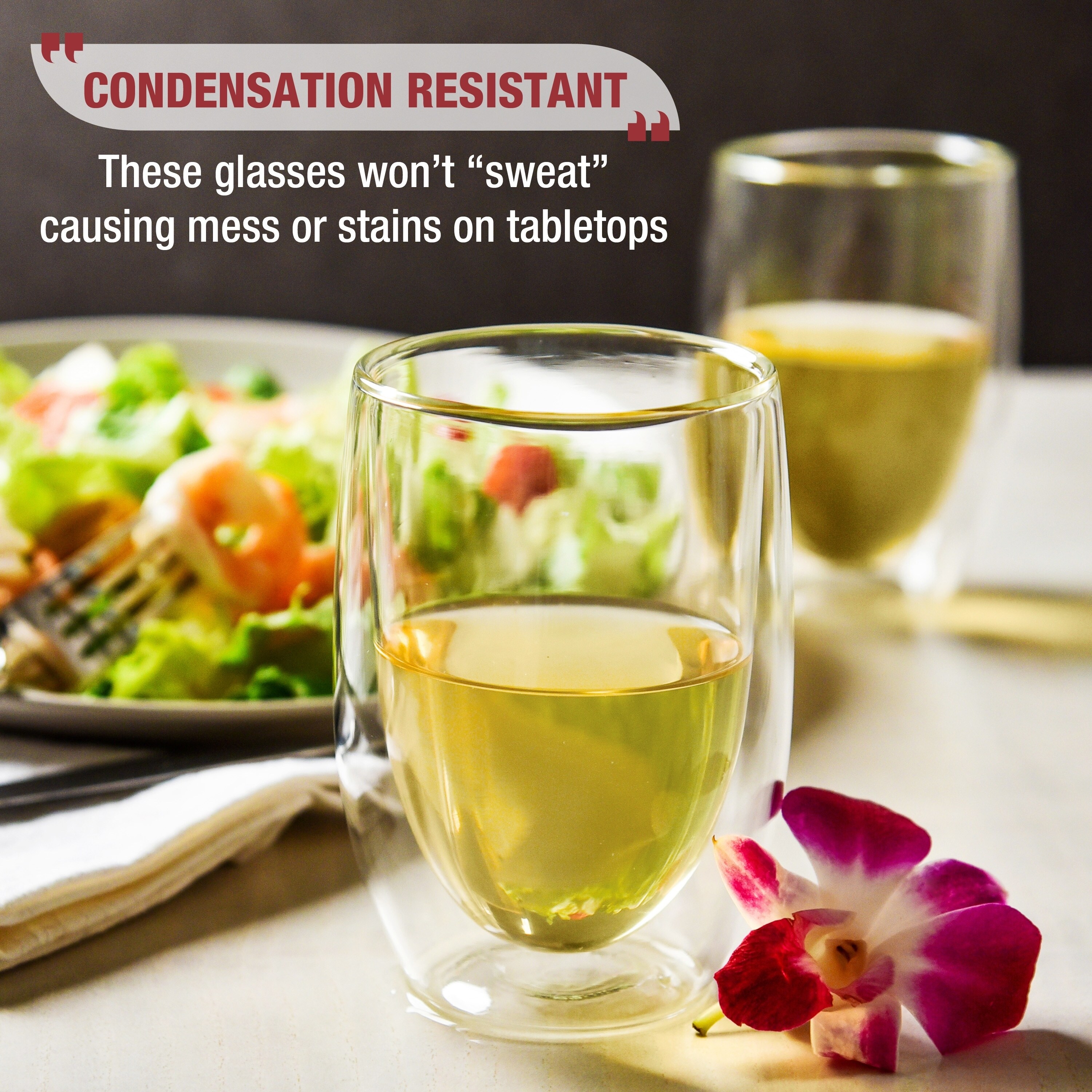 glassware wine glasses Tonal Ribbed Stemmed Wine Glassware – Set of 6 main image 0
