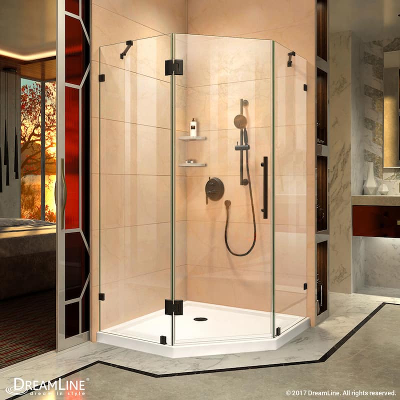 DreamLine Prism Lux 36 in. x 36 in. x 74 3/4 in. H Hinged Shower Enclosure and Shower Base Kit - 36" x 36" - 36" x 36"
