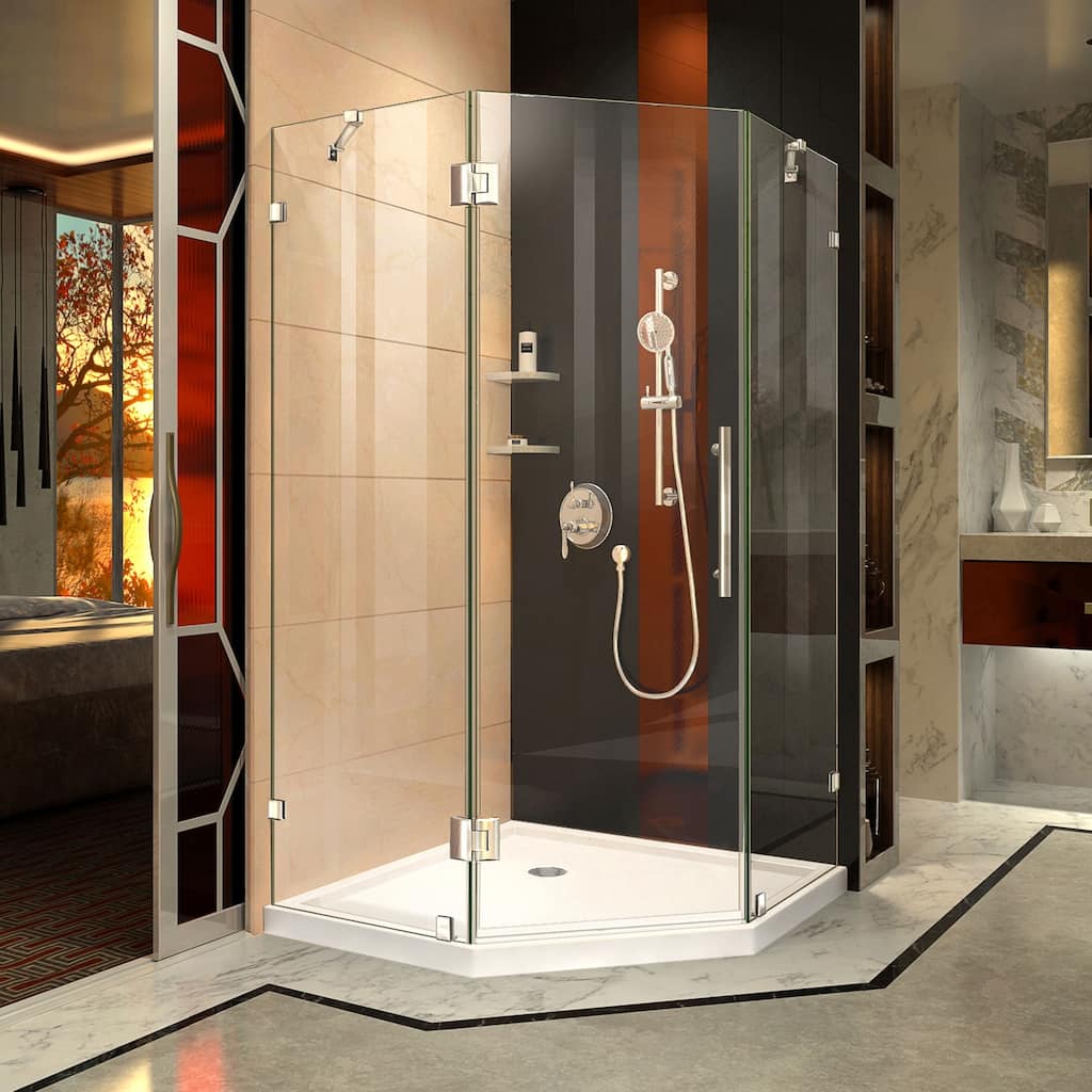 DreamLine Prism Lux 36 in. x 36 in. x 74 3/4 in. H Hinged Shower Enclosure and Shower Base Kit - 36" x 36" - 36" x 36"