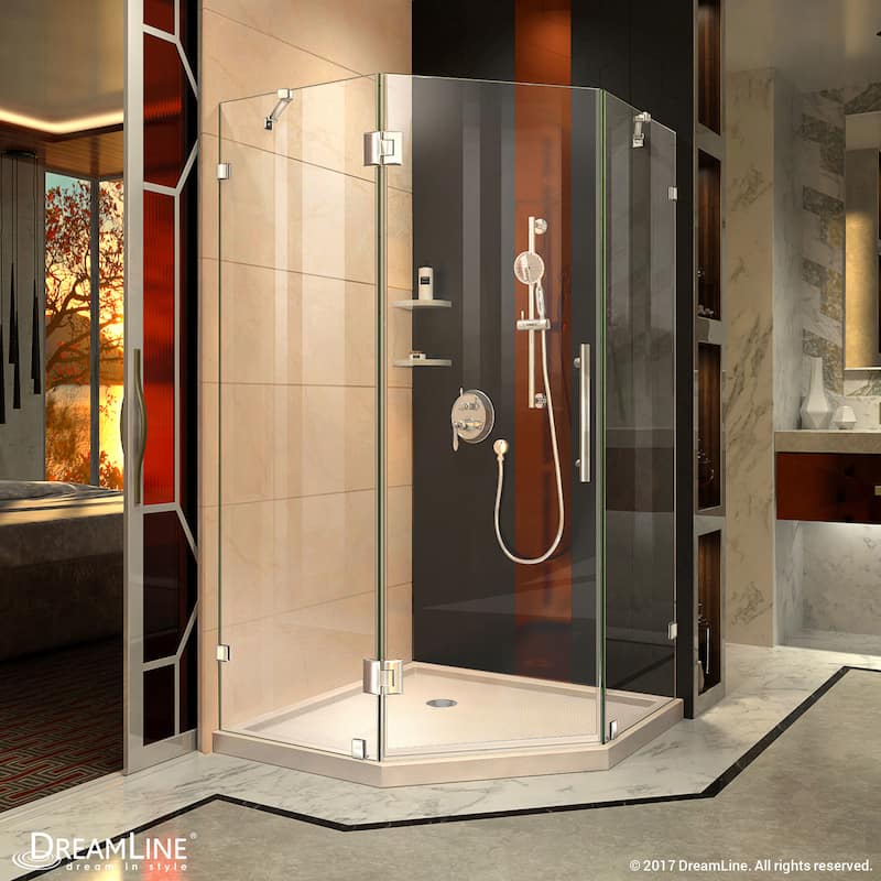 DreamLine Prism Lux 36 in. x 36 in. x 74 3/4 in. H Hinged Shower Enclosure and Shower Base Kit - 36" x 36" - 36" x 36"