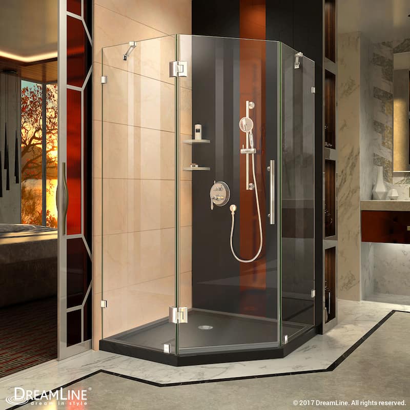 DreamLine Prism Lux 36 in. x 36 in. x 74 3/4 in. H Hinged Shower Enclosure and Shower Base Kit - 36" x 36" - 36" x 36"