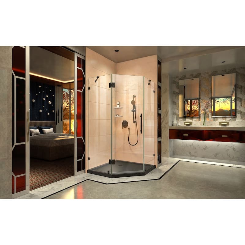 DreamLine Prism Lux 36 in. x 36 in. x 74 3/4 in. H Hinged Shower Enclosure and Shower Base Kit - 36" x 36" - 36" x 36"