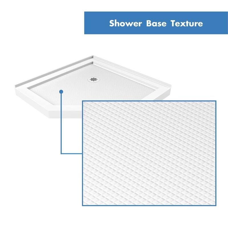 DreamLine Prism Lux 42 in. x 42 in. x 74 3/4 in. H Hinged Shower Enclosure and Shower Base Kit - 42" x 42" - 42" x 42"