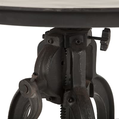 World Interiors Reclaimed Metal Small Adjustable Crank Side Table