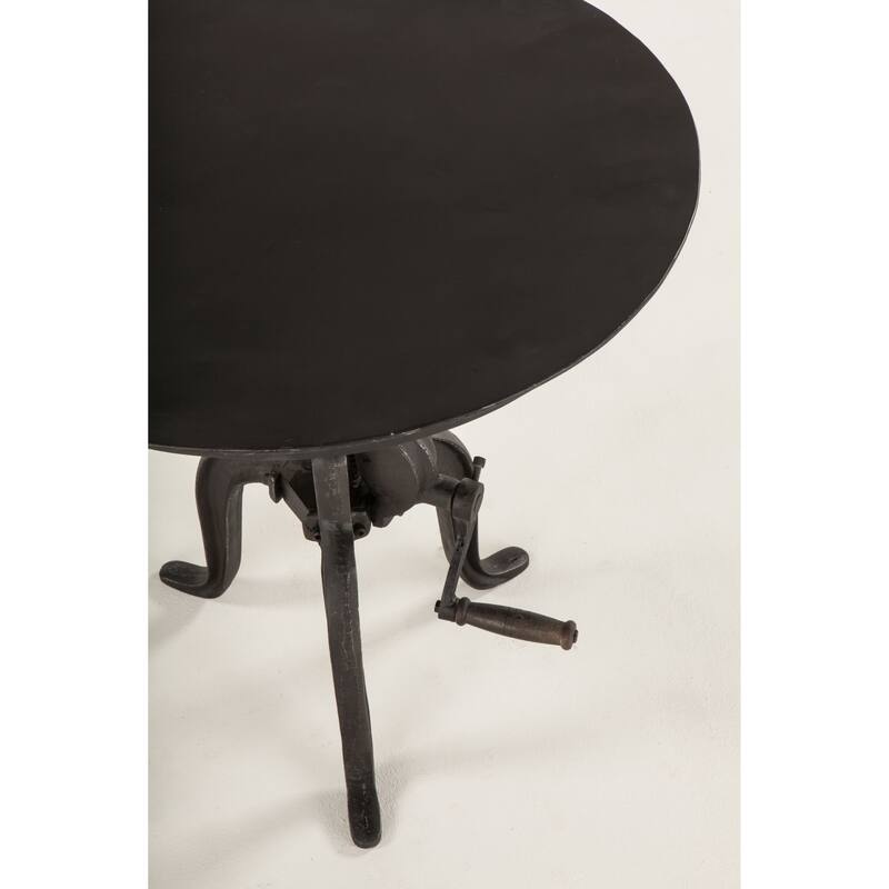 World Interiors Reclaimed Metal Small Adjustable Crank Side Table