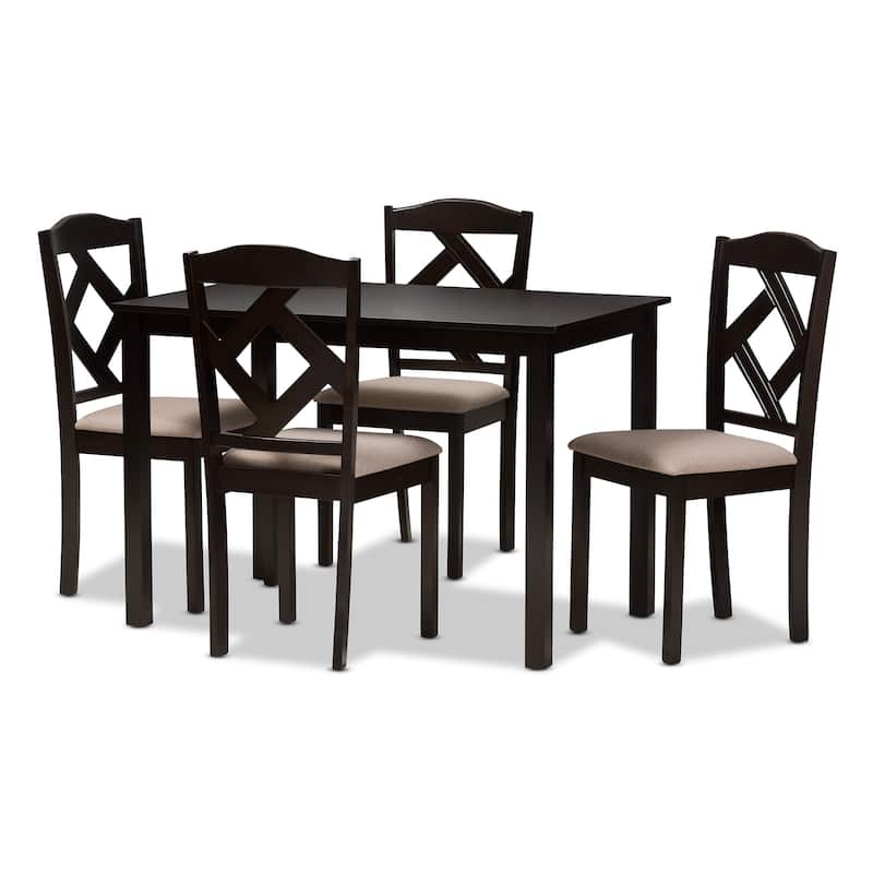 Copper Grove Monongahela Contemporary Fabric 5-Piece Dining Set - Brown