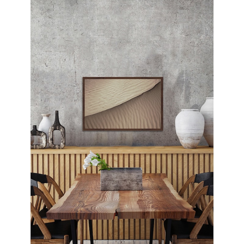 'Sand Lines' Framed Painting Print - Multi-Color