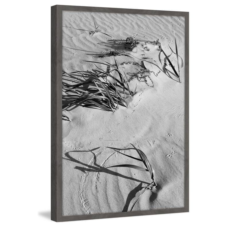 'Sand Tracks' Framed Painting Print - Multi-Color