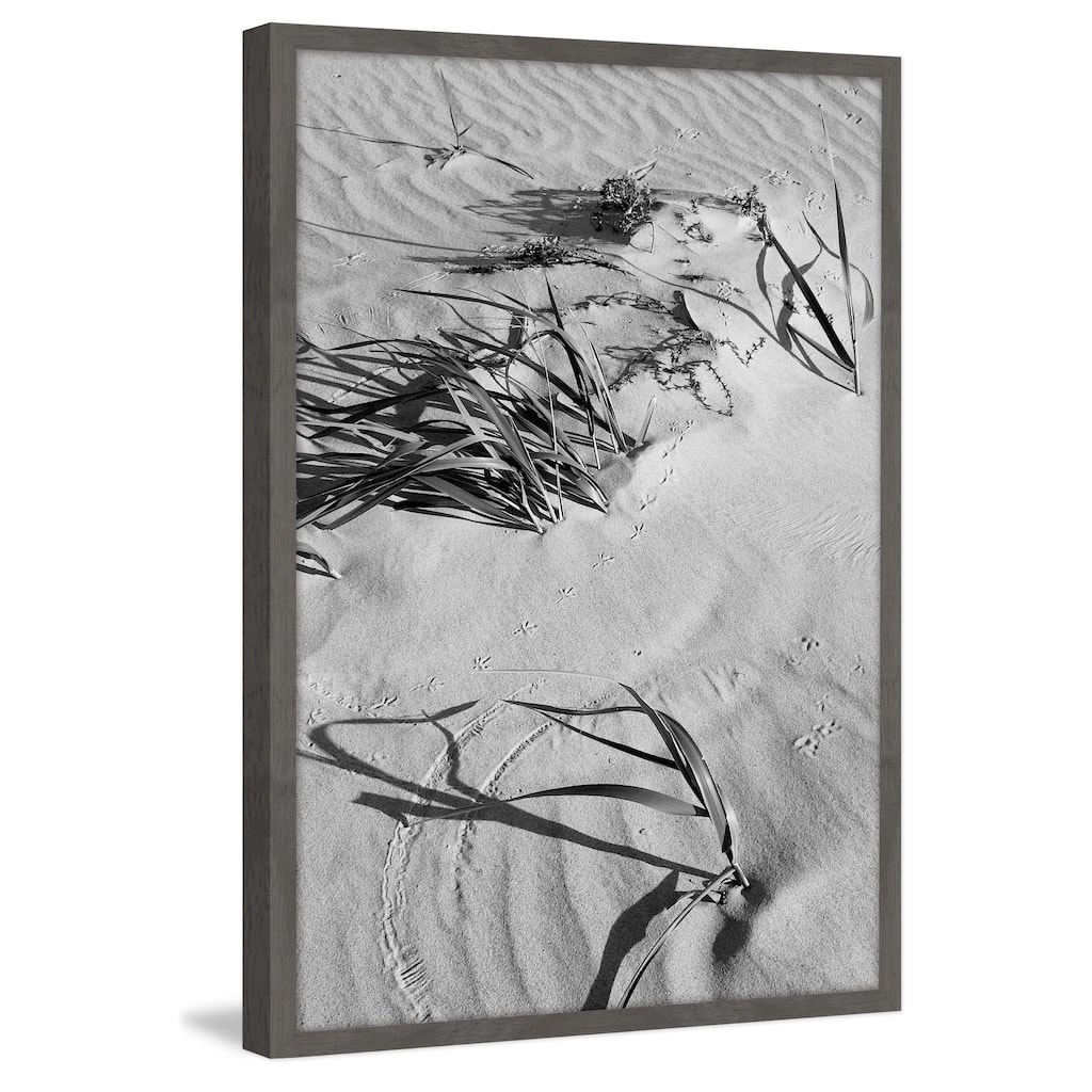 'Sand Tracks' Framed Painting Print - Multi-Color