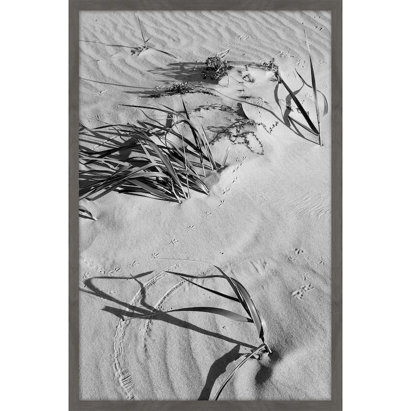 'Sand Tracks' Framed Painting Print - Multi-Color