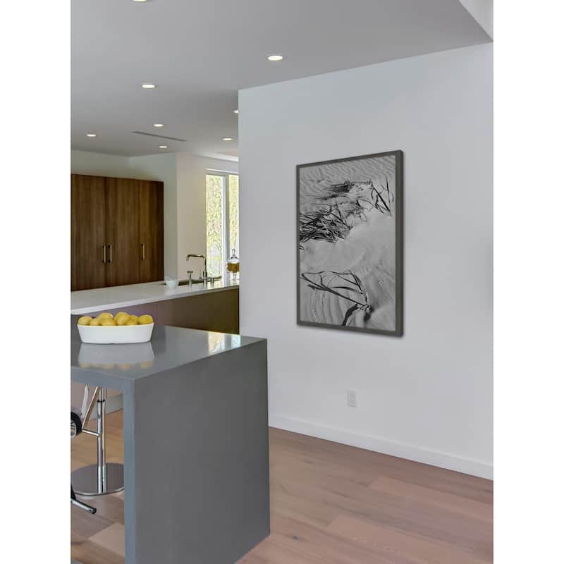 'Sand Tracks' Framed Painting Print - Multi-Color