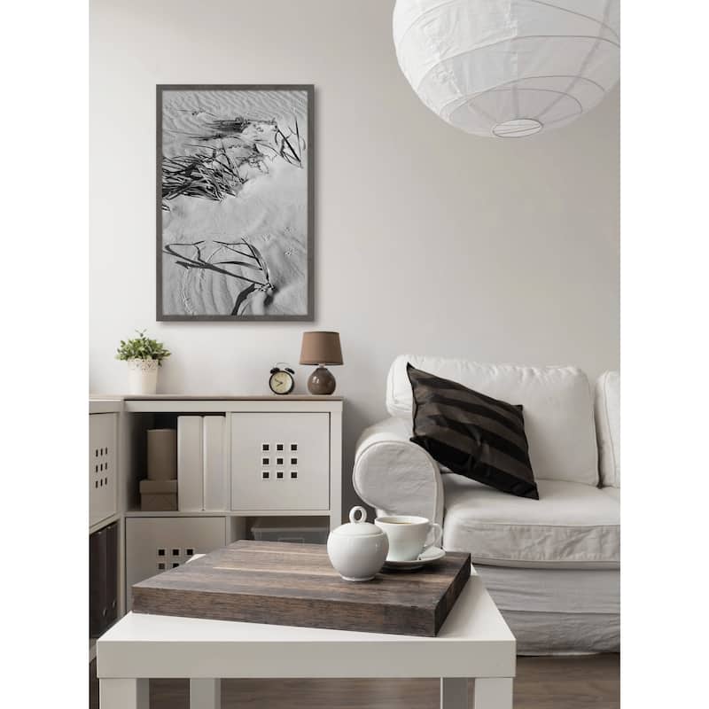 'Sand Tracks' Framed Painting Print - Multi-Color